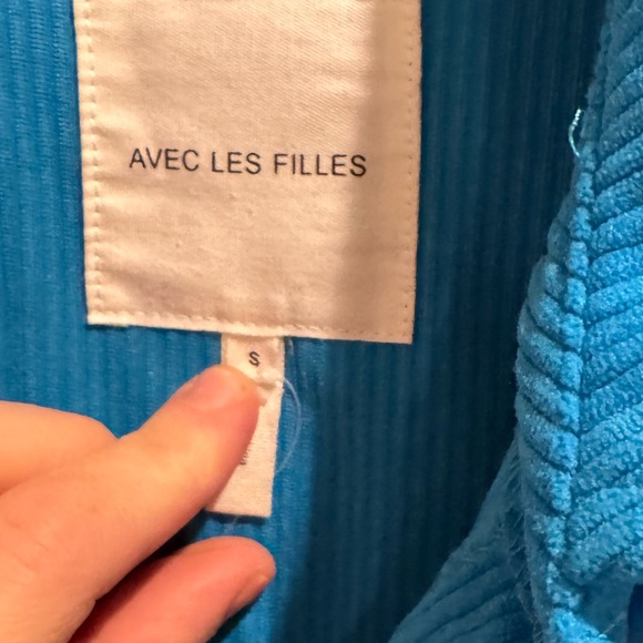 NWT Avec les filles tamra corduroy shirt jacket shacket small blue - Picture 4 of 10